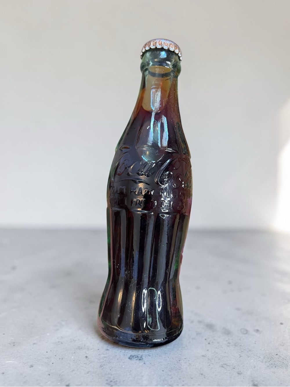 Vintage Unopened 6.5 oz Coca-Cola Bottle Lowell MA Iridescent Collectible